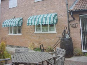 green and white canopy