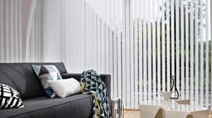 white vertical blinds