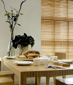 faux wooden venetian blinds for the kitchen