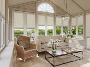 Cream conservatory blinds