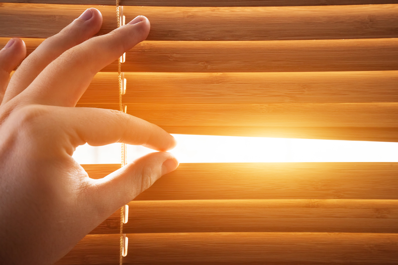 Sun through wooden blinds