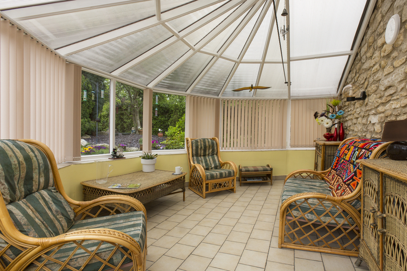 Conservatory Design Simple with Vertical Blinds