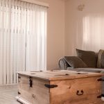 vertical blinds in living room