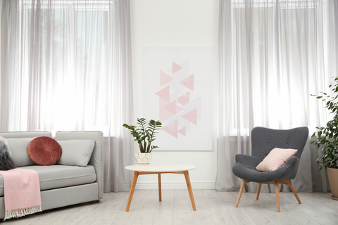 modern living room design with curtains